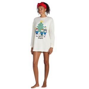 Grayson Christmas Social Peanuts Sleep Dress and Cozy Headband 2-piece Set 2XL
